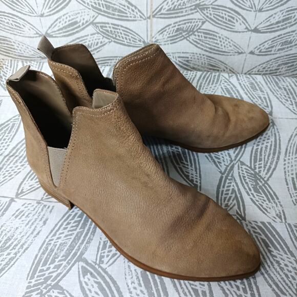 Nine West Boots Ankle Leather Nesrin Tan Almond Toe - Picture 1 of 8